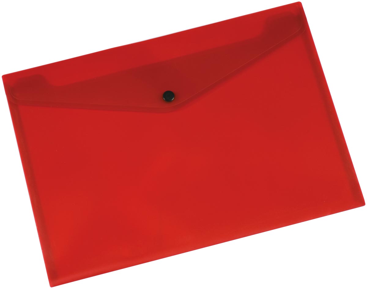 Q-CONNECT - document folder, A4, transparent PP, push button closure, red
