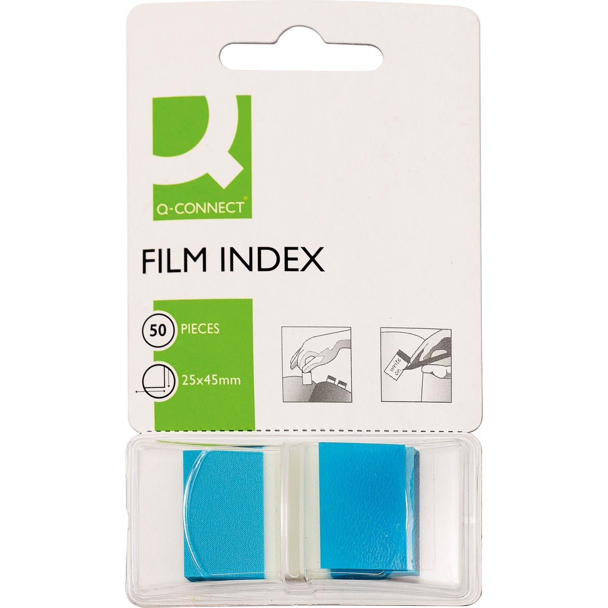 Q-CONNECT - Index, Fuß 25 x 45 mm, 50 Tabs, blau