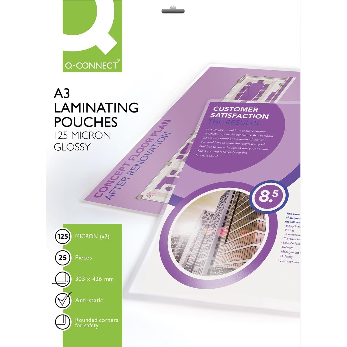 Q-CONNECT - busta di laminazione A3 2x 125 micron 25 pezzi