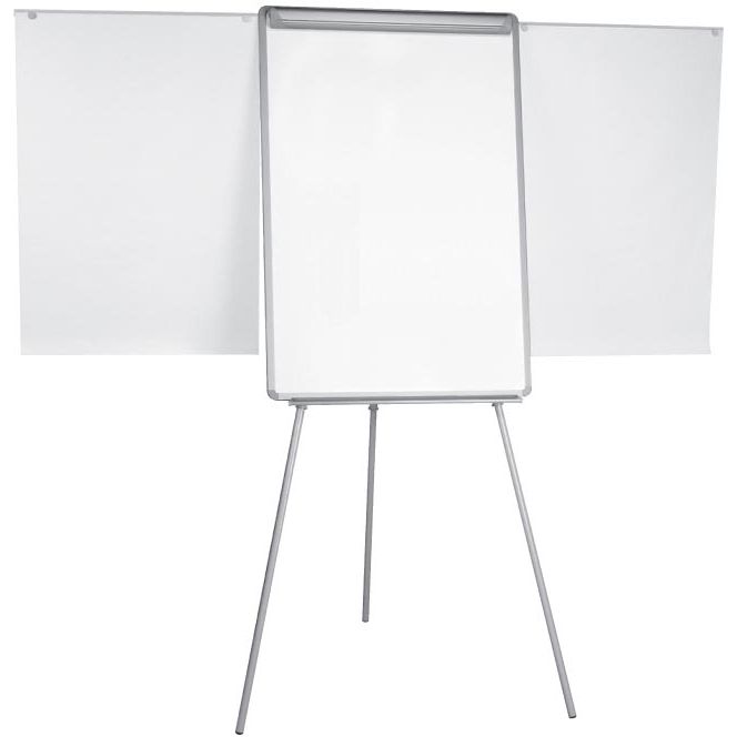 Q-CONNECT - lavagna a fogli mobili, magnetica, con 2 portarotolo estensibili, grigia