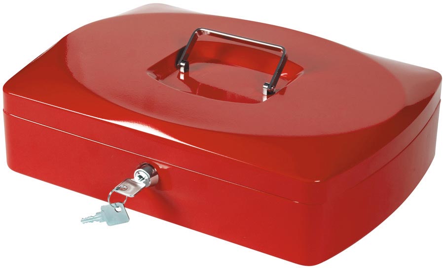 Q-CONNECT - caja para dinero, 325 x 235 x 85 mm, rojo