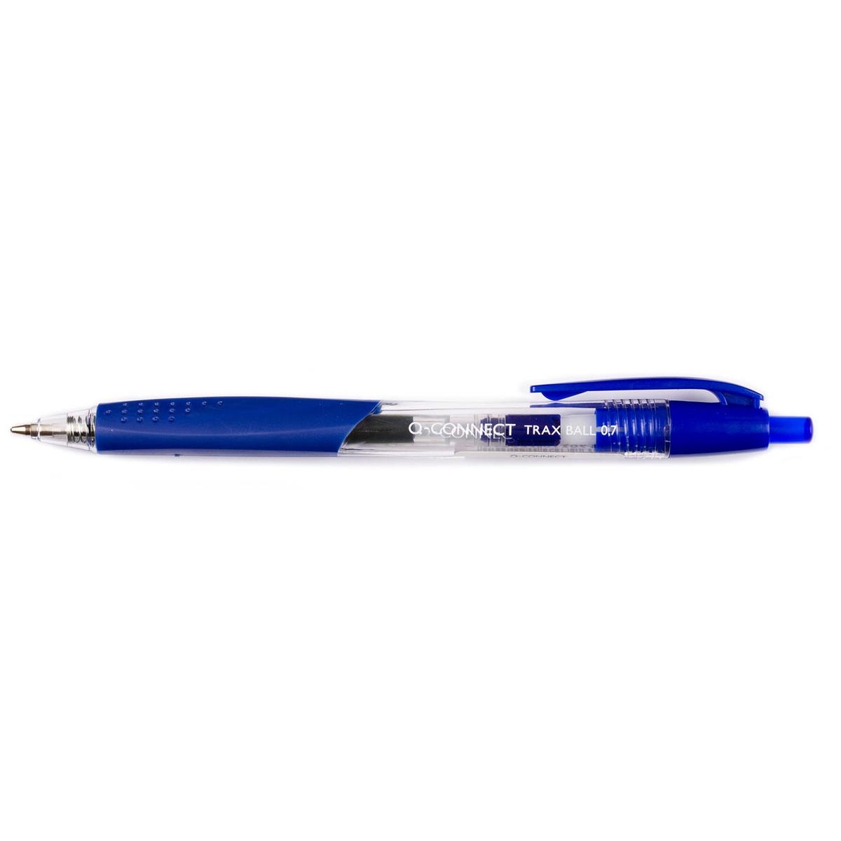Q-CONNECT - stylo à bille, avec grip, pointe moyenne, bleu