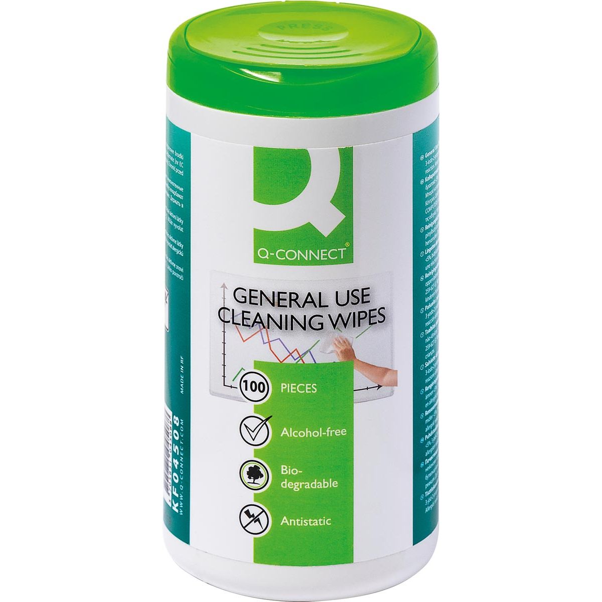 Q-CONNECT - lingettes nettoyantes pour téléphone, usage multifonction, paquet de 100 lingettes