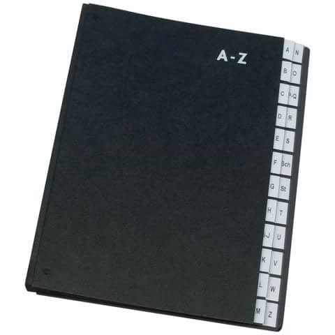 Q-CONNECT - sorting folder, cardboard, ft A4, 24 parts, black