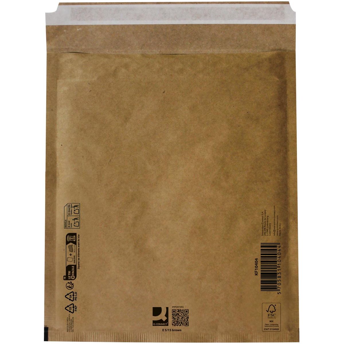 Q-CONNECT - luchtkussenenveloppen, bruin, 5-E, 240 x 275 mm, doos van 100 stuks