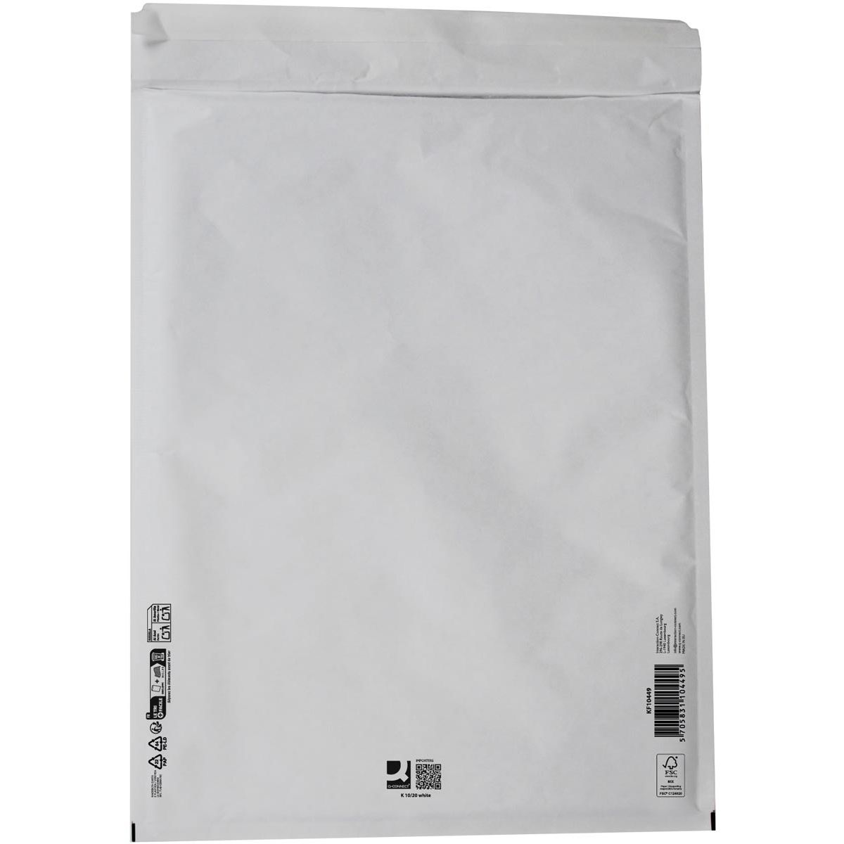 Q-CONNECT - luchtkussenenveloppen, wit, 10-K, 370 x 480 mm, pak van 10 stuks