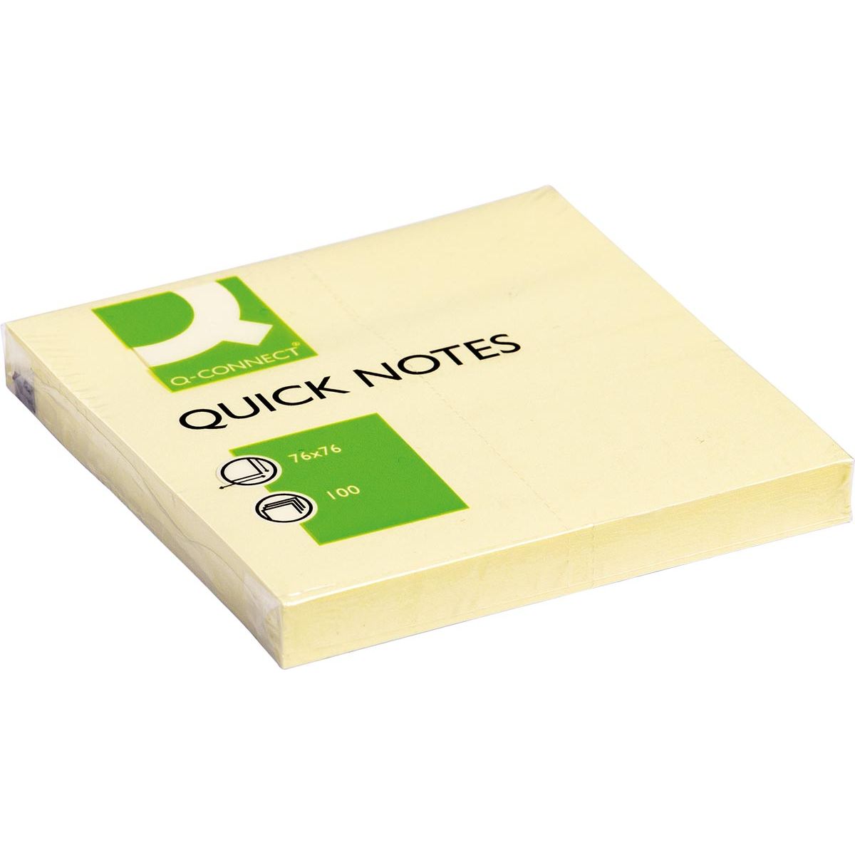 Q-CONNECT - Quick Notes, ft 76 x 76 mm, 100 vel, geel