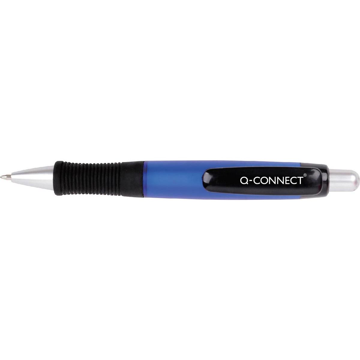 Q-CONNECT - penna a sfera, con impugnatura, 0,7 mm, punta media, blu
