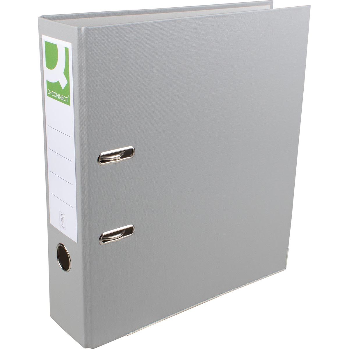 Q-CONNECT - ordner, voor ft A4, uit PP en papier, met beschermrand, rug van 8 cm, grijs