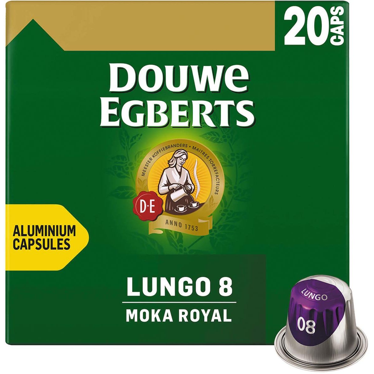 Douwe Egberts - Lungo Moka koffiecapsules, pak van 20 stuks