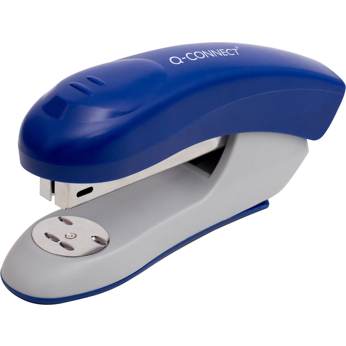 Q-CONNECT - agrafeuse, plastique, demi-bande, 20 feuilles, bleu