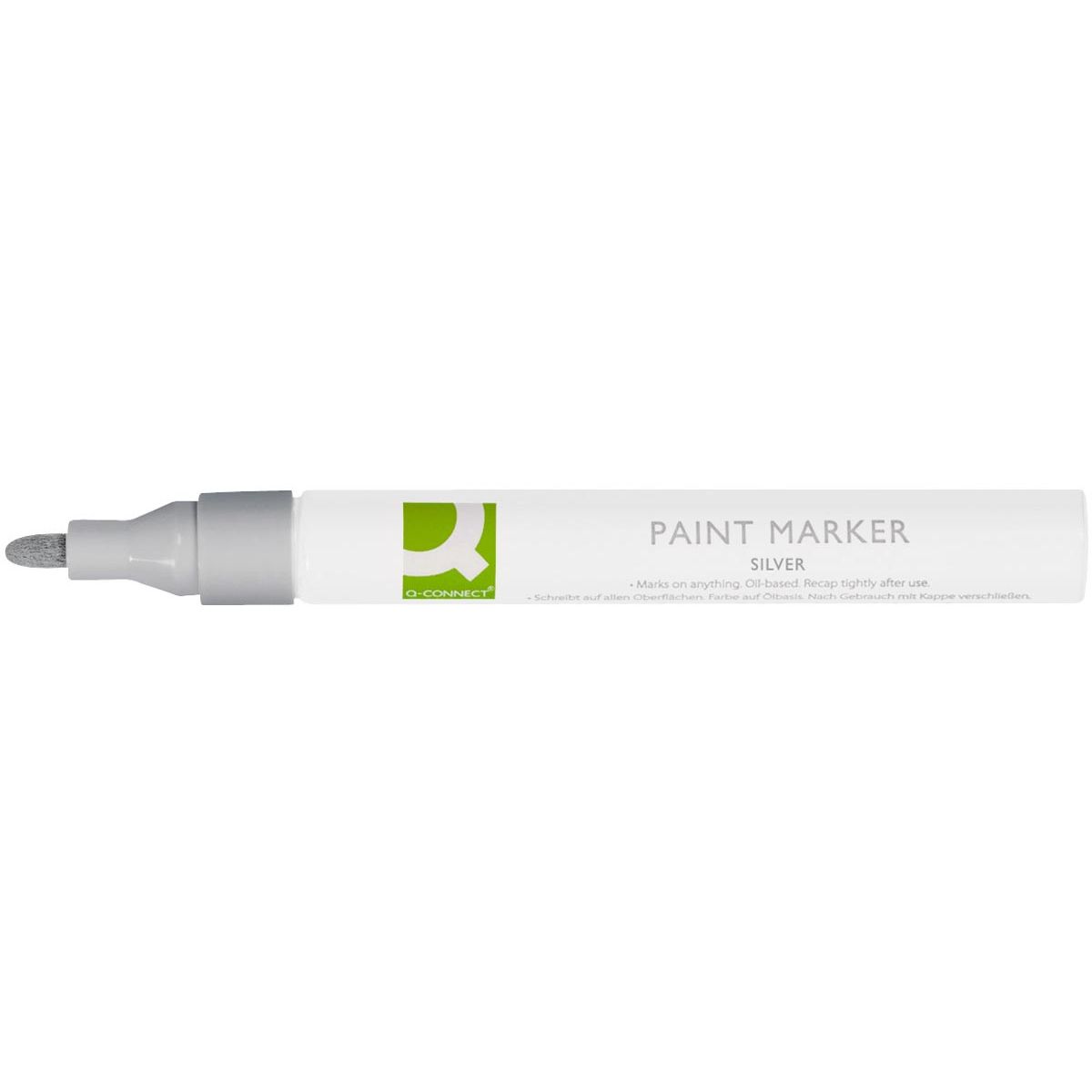 Q-CONNECT - paint marker, op oliebasis, ronde punt, zilver