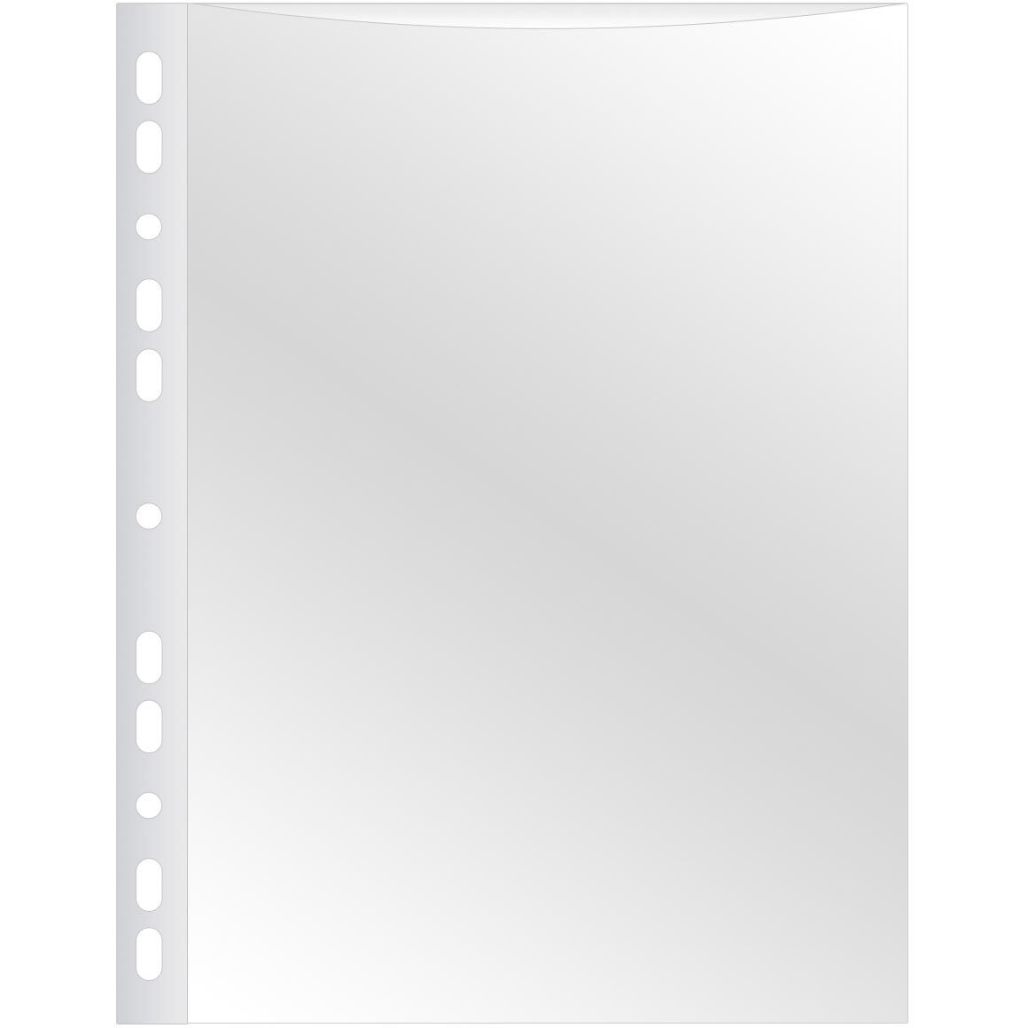 Q-CONNECT - geperforeerde showtas A4 11-gaatsperforatie glashelder 80 micron pak van 50 stuks