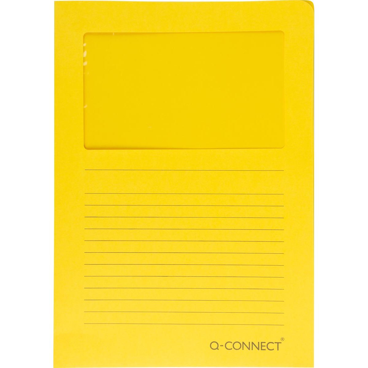 Q-CONNECT - Carpeta en L con ventana, 120 g/m², A4, paquete de 100, amarillo