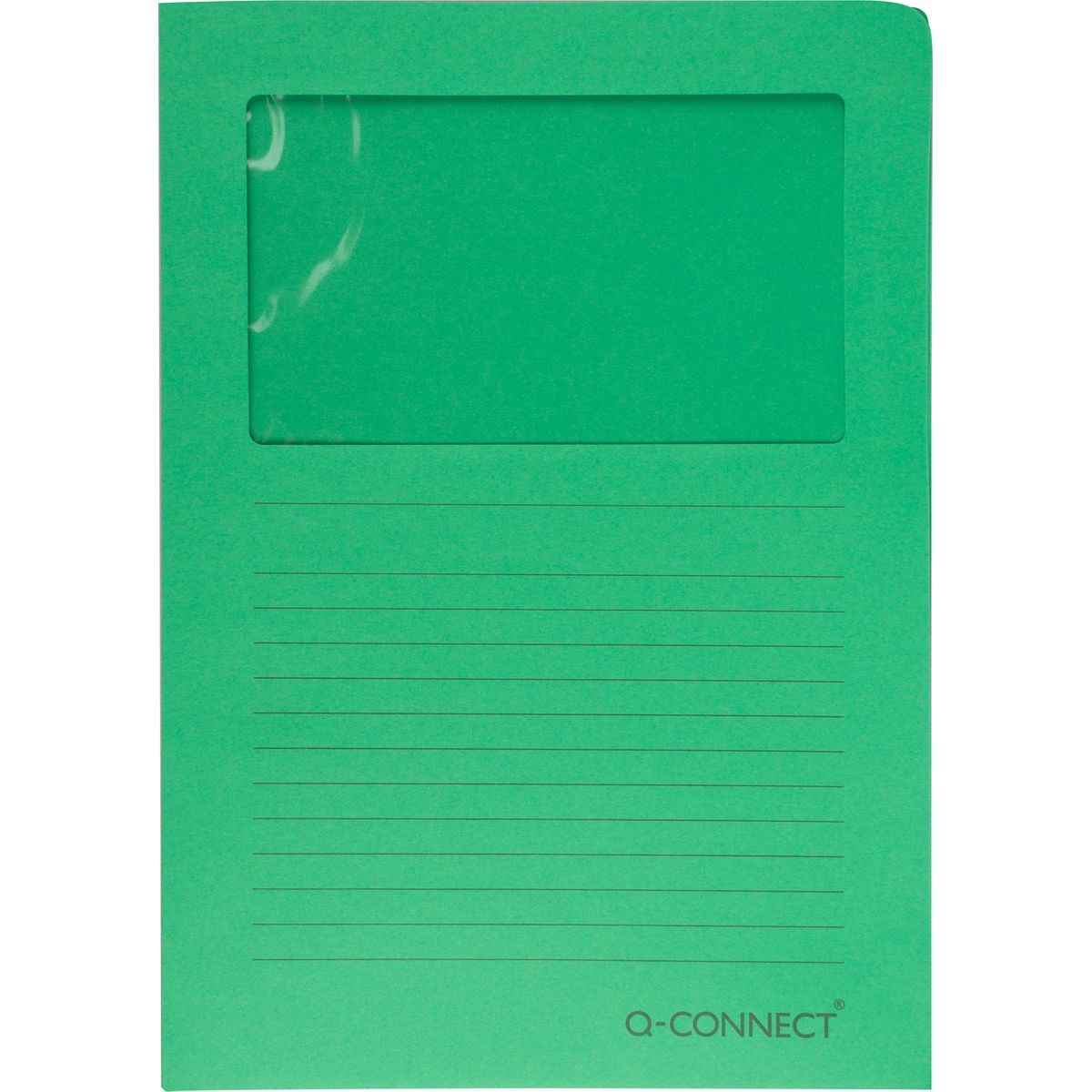 Q-CONNECT - Carpeta en L con ventana, 120 g/m², A4, paquete de 100, verde