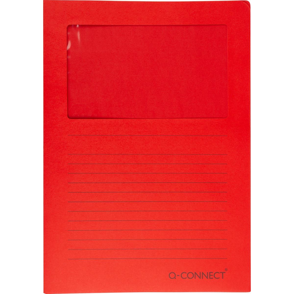 Q-CONNECT - Cartella a L con finestra, 120 g/m², A4, conf. da 100, rosso