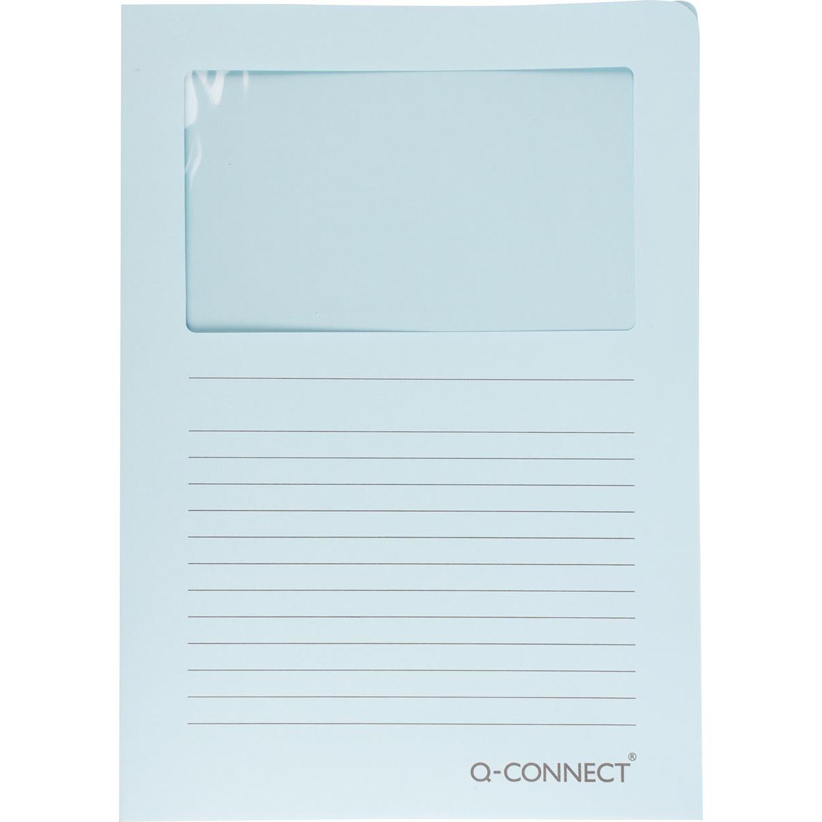 Q-CONNECT - Carpeta en L con ventana, 120 g/m², A4, paquete de 100, azul claro