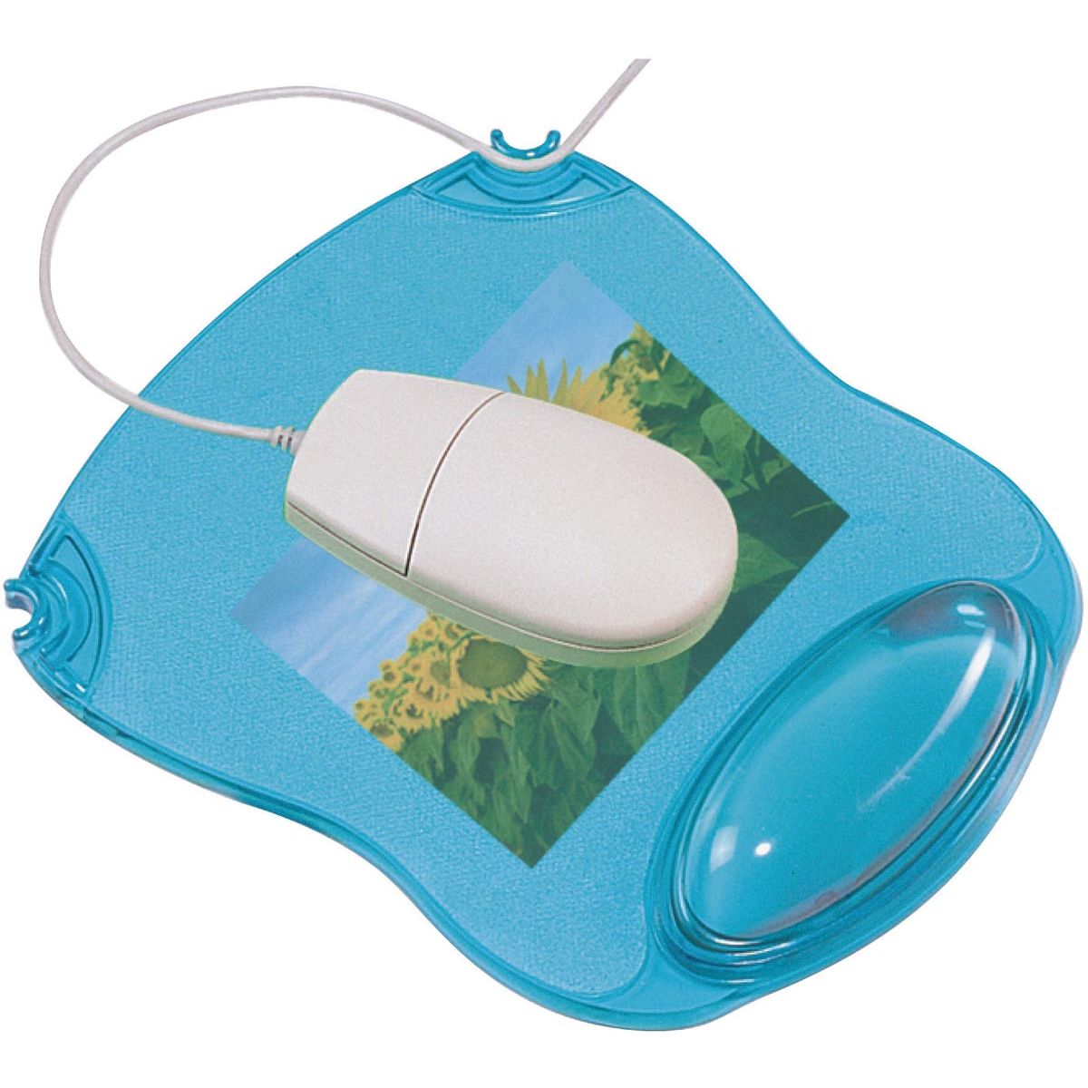 Q-CONNECT - tappetino per mouse, gel, con poggiapolsi, blu