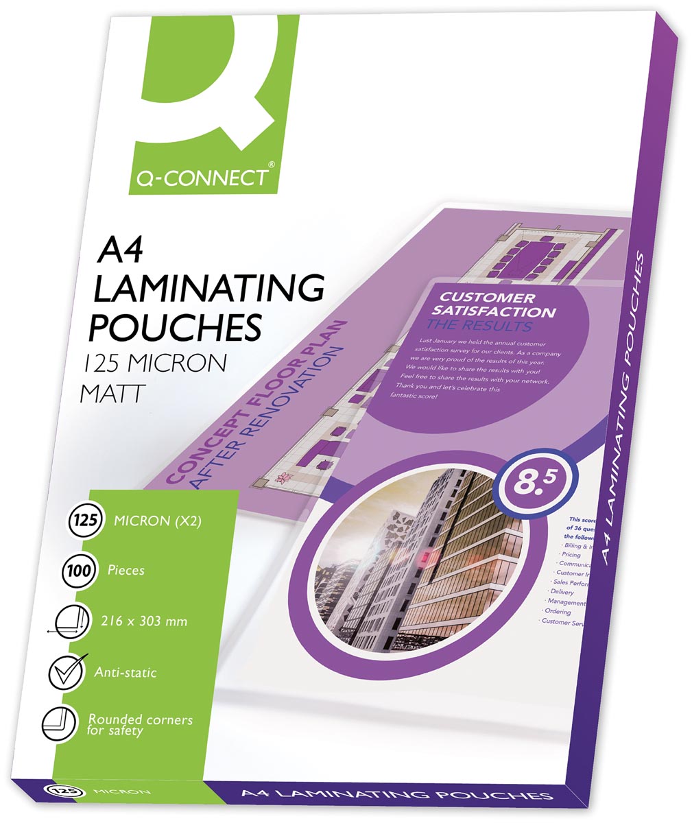Q-CONNECT - busta di plastificazione A4 2x 125 micron trasparente 100 pezzi