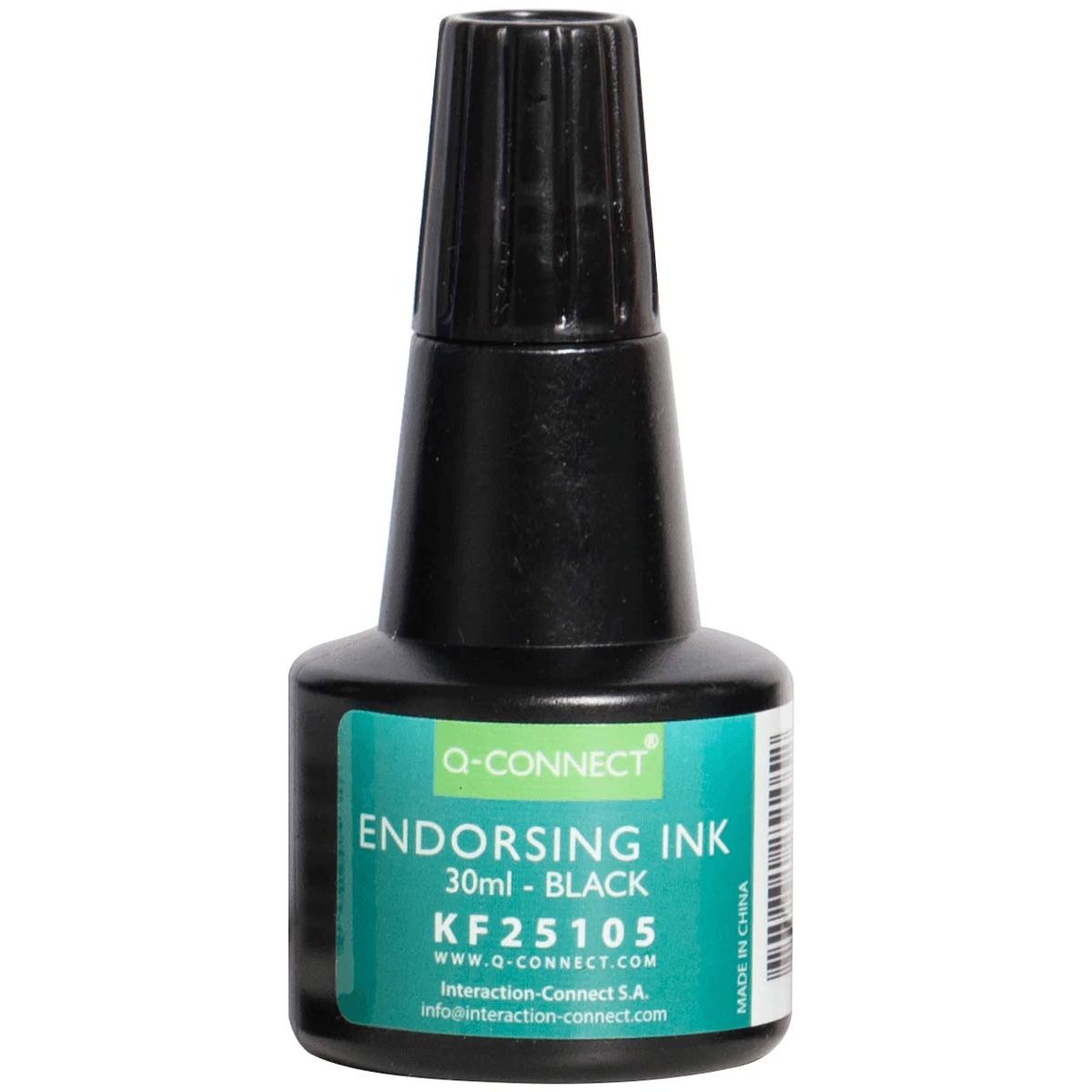 Q-CONNECT - inchiostro per timbri, flacone da 28 ml, nero