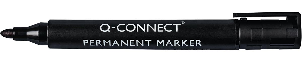 Q-CONNECT - permanente marker, 2-3 mm, ronde punt, zwart