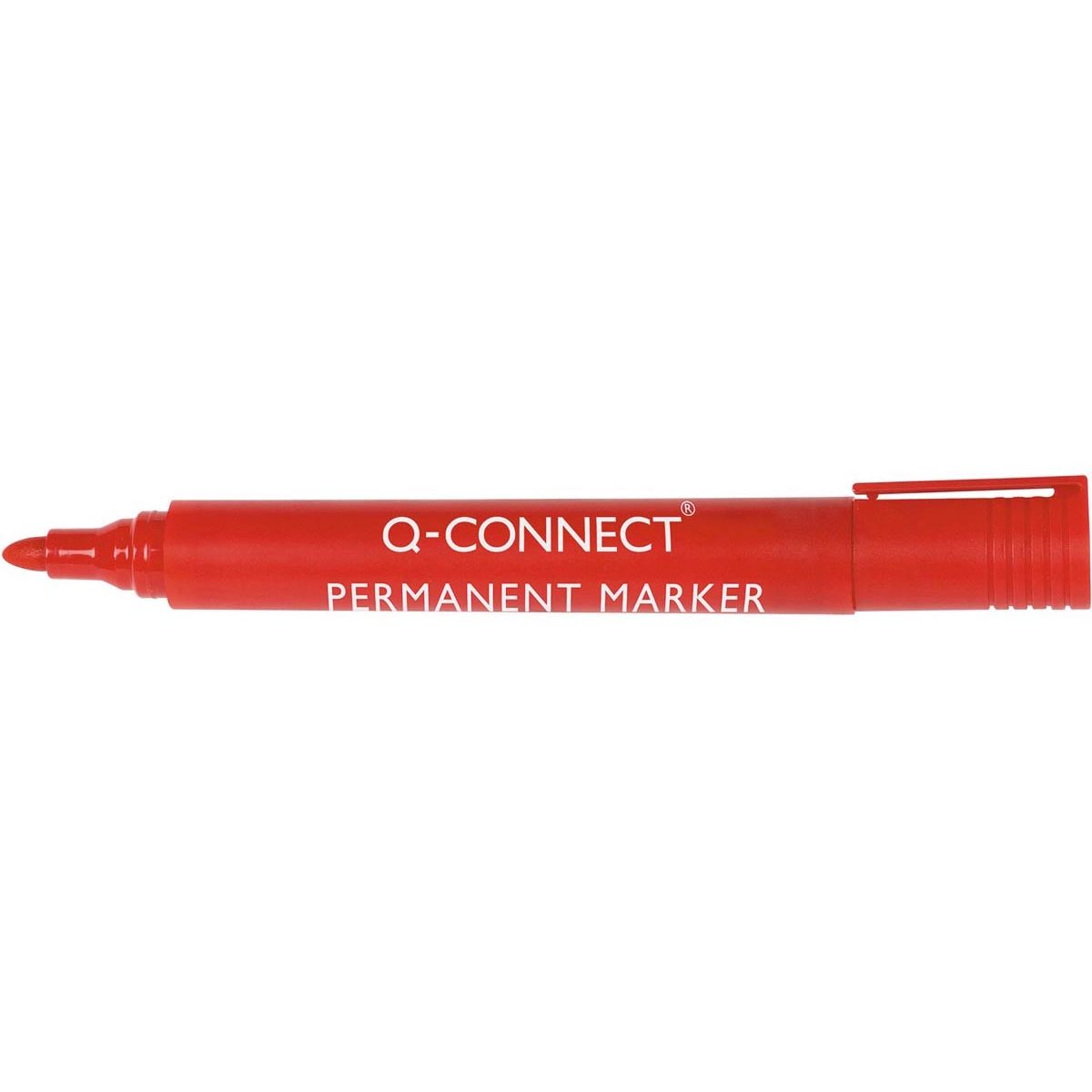 Q-CONNECT - pennarello indelebile, 2-3 mm, punta tonda, rosso