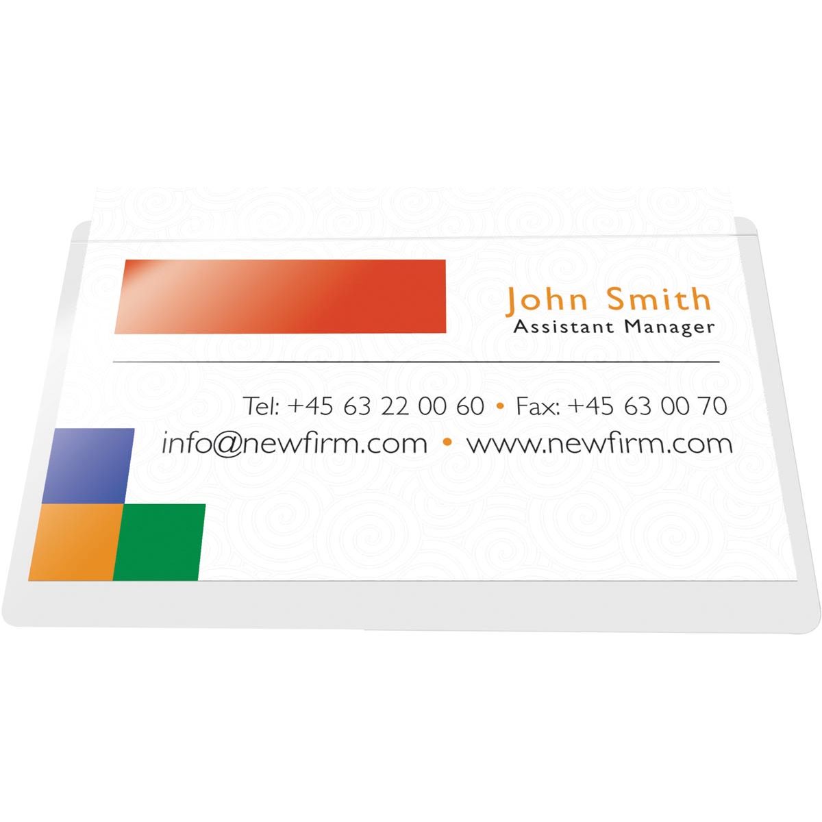 Q-CONNECT - badge pocket, self-adhesive, ft 60 x 95 mm, open long side, pack of 10 pieces