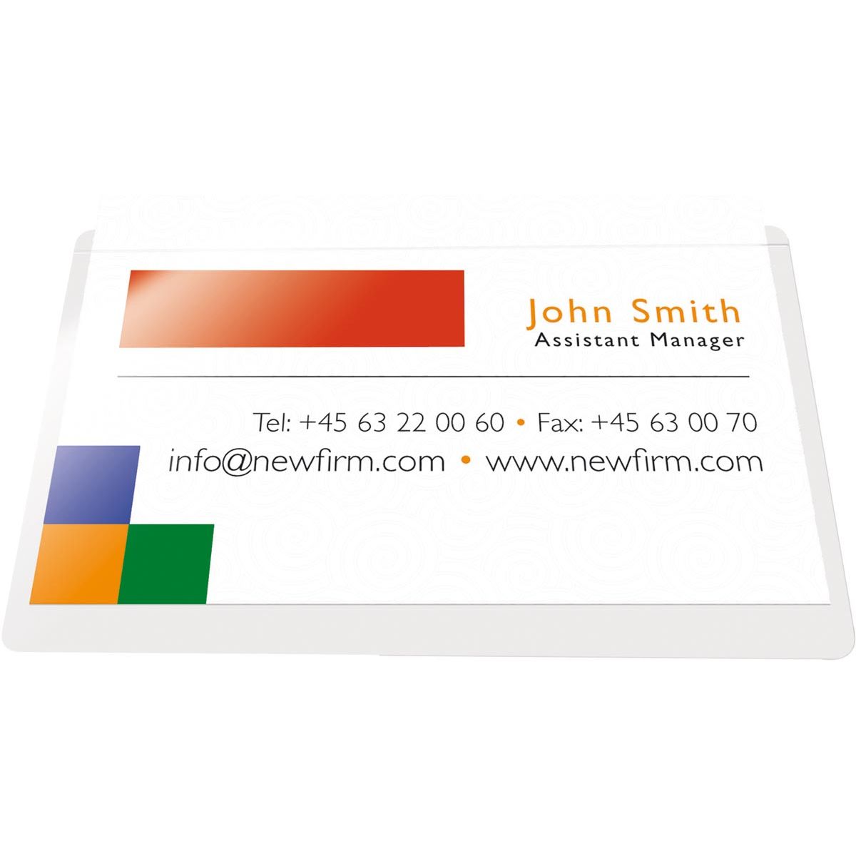 Q-CONNECT - badge pocket, self-adhesive, ft 60 x 95 mm, open long side, pack of 100 pieces