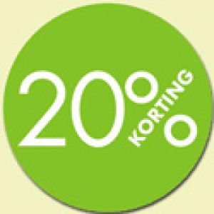 Kortingsticker rond 18mm 250 stuks 20% groen