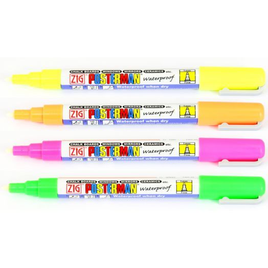 Posterman - - Krijtstift PMA-20 smalle punt 1mm fluor groen