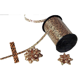 Ruban à friser - animaux : imprimé tigre 10mm x 250 mètres