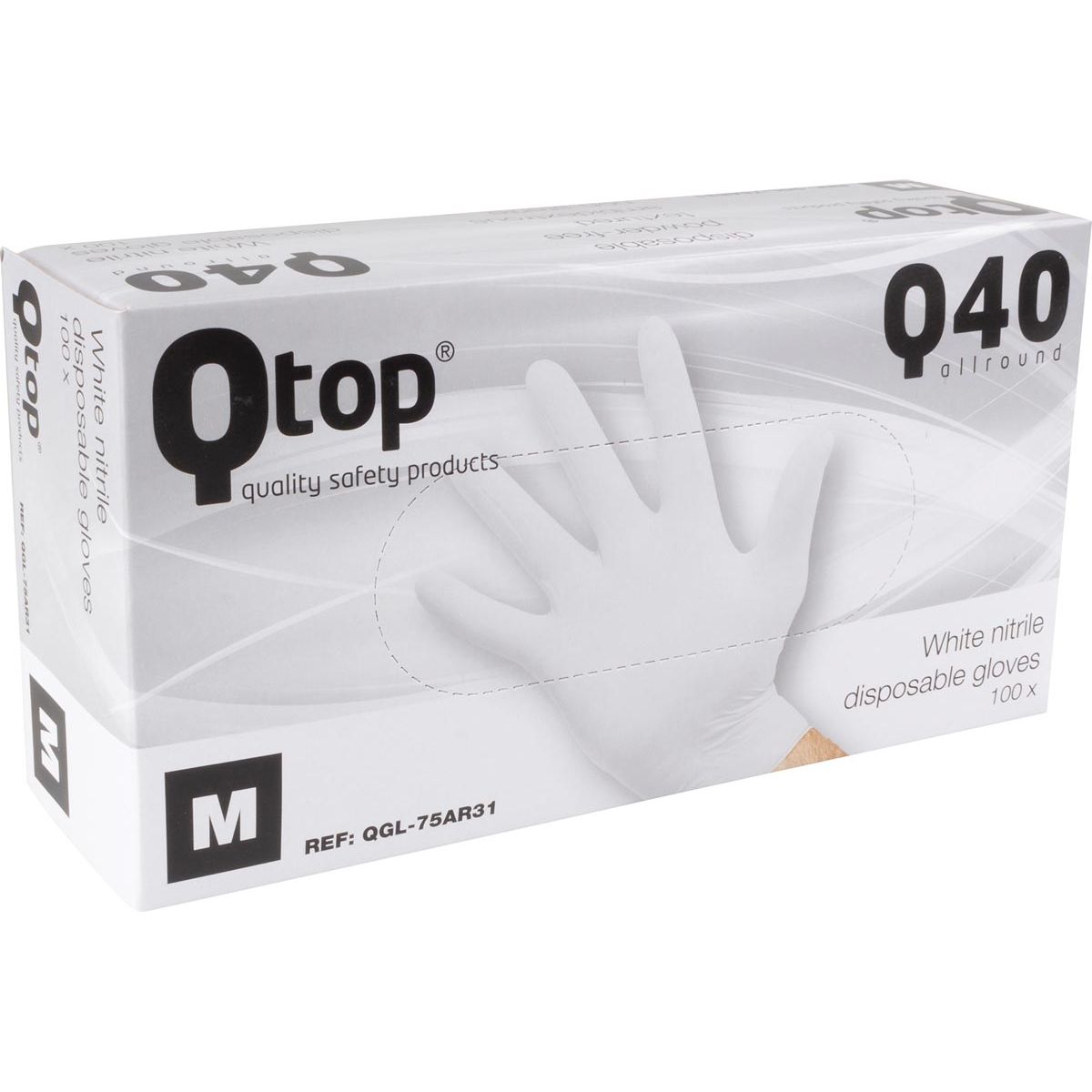 Klika - Handschoenen uit nitril, medium, wit, doos van 100 stuks
