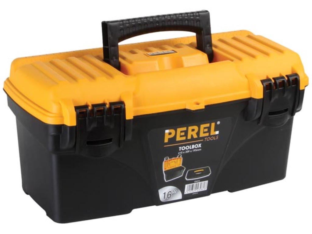 Perel - Werkzeugkoffer, ft 41 x 20,9 x 19,5 cm, 16,7 l, leer geliefert, schwarz/gelb