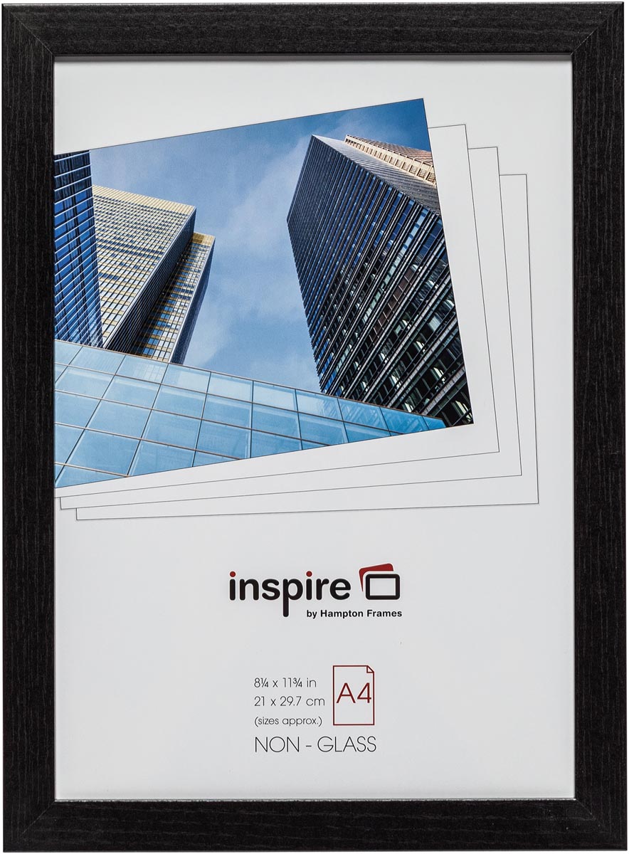 The Photo Album Company - Marco de fotos Hampton, en MDF de 2 cm, negro, A4
