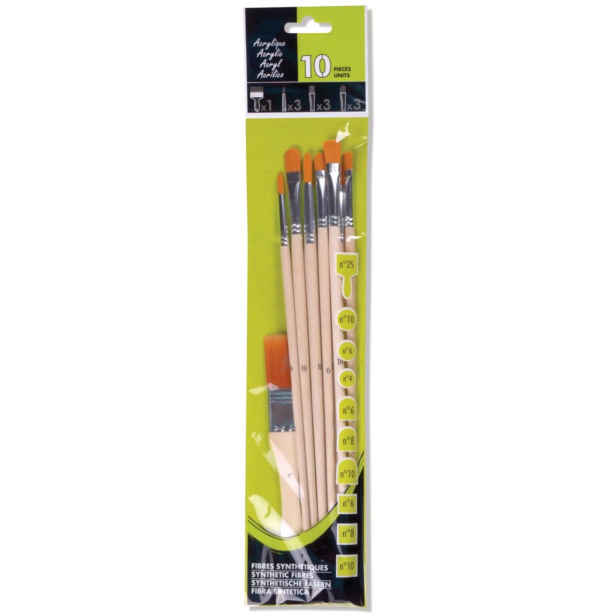 Klika - Acrylverfpenseel, set van 10 penselen