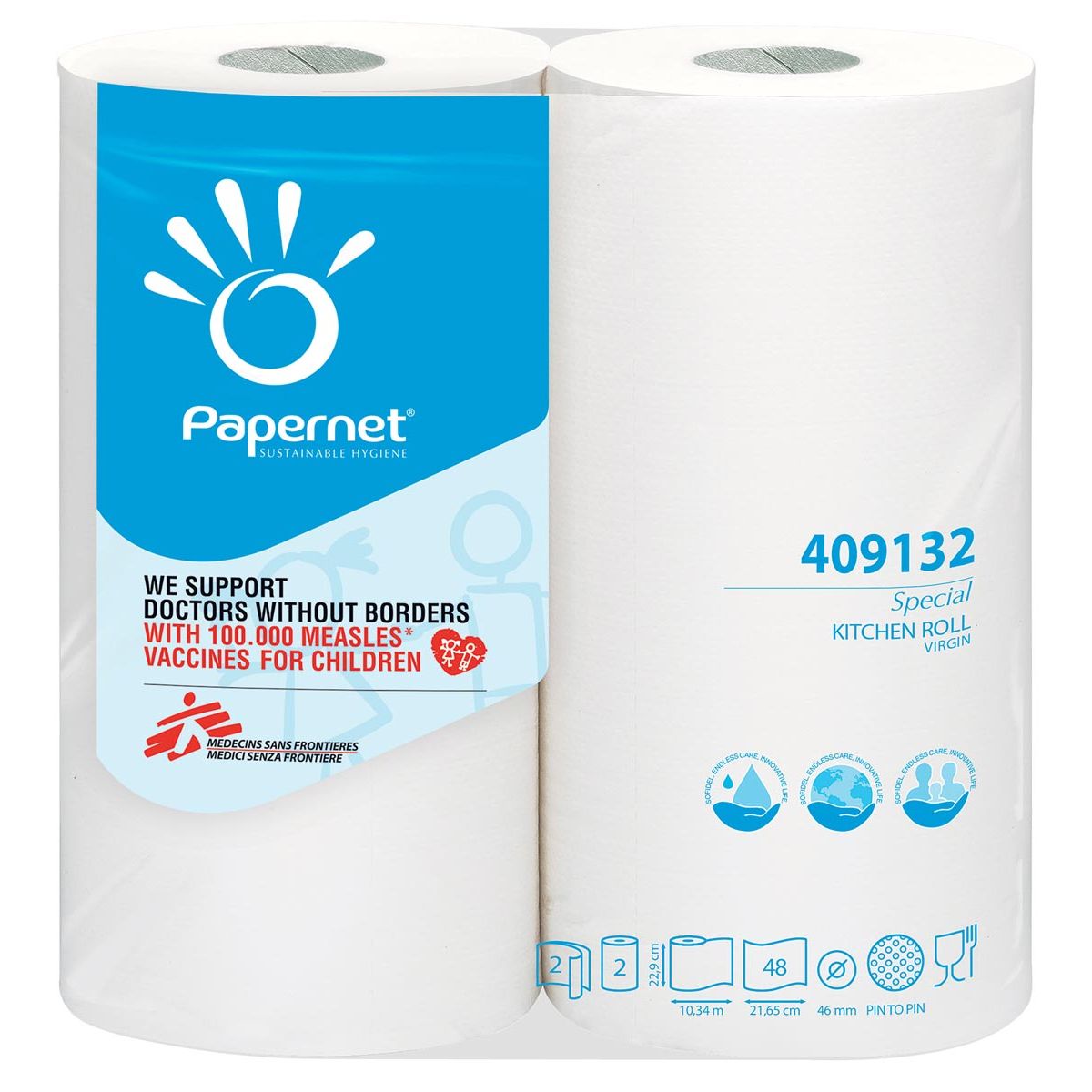 Papernet - rollo de cocina Especial, 2 capas, 48 hojas, paquete de 2 rollos