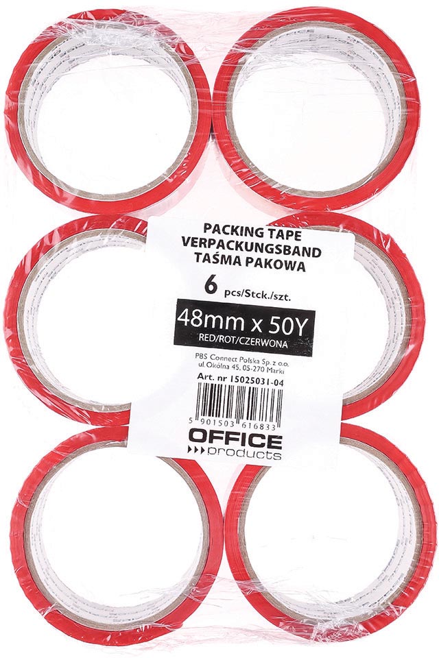 OFFICE products - verpakkingse, 48 mm x 46 m, rood