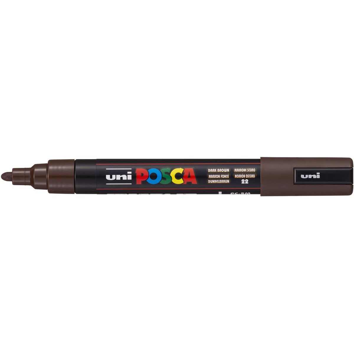 Posca - Uni paintmarker PC-5M, 1,8 2,5 mm, ronde punt, donkerbruin