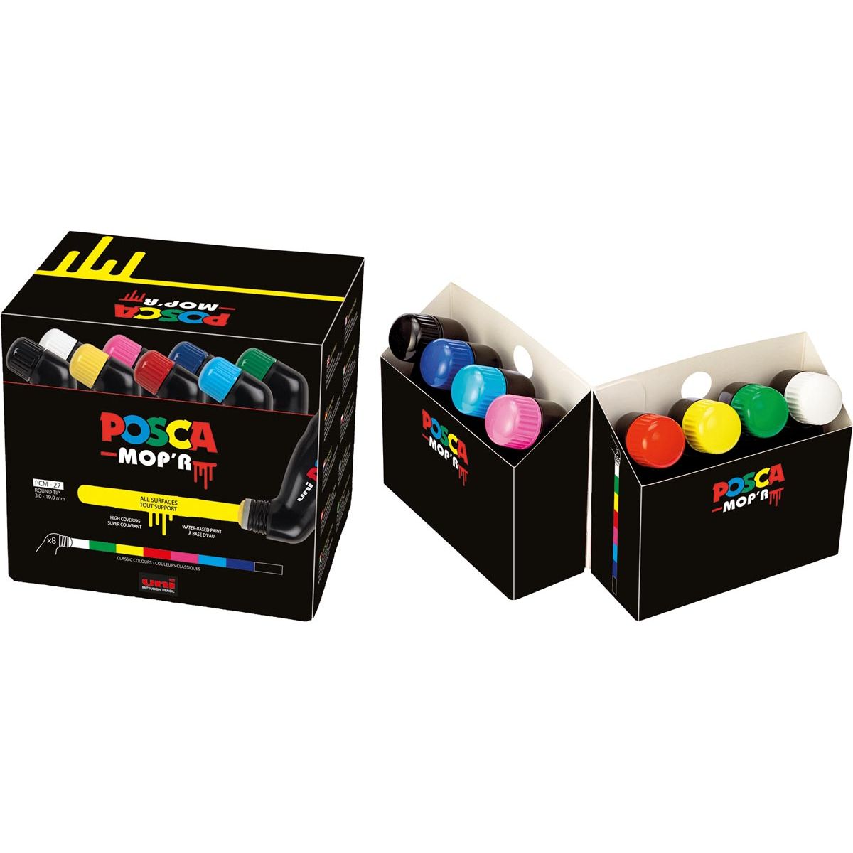 Posca - Paintmarker Uni PCM22 Mop'r set assortito di 8 pezzi