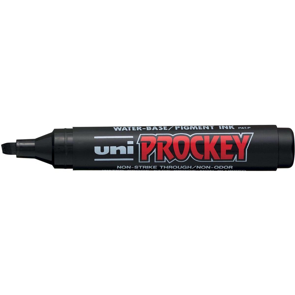 Uni-ball - marqueur permanent Prockey PM-126, pointe biseautée, grand, noir