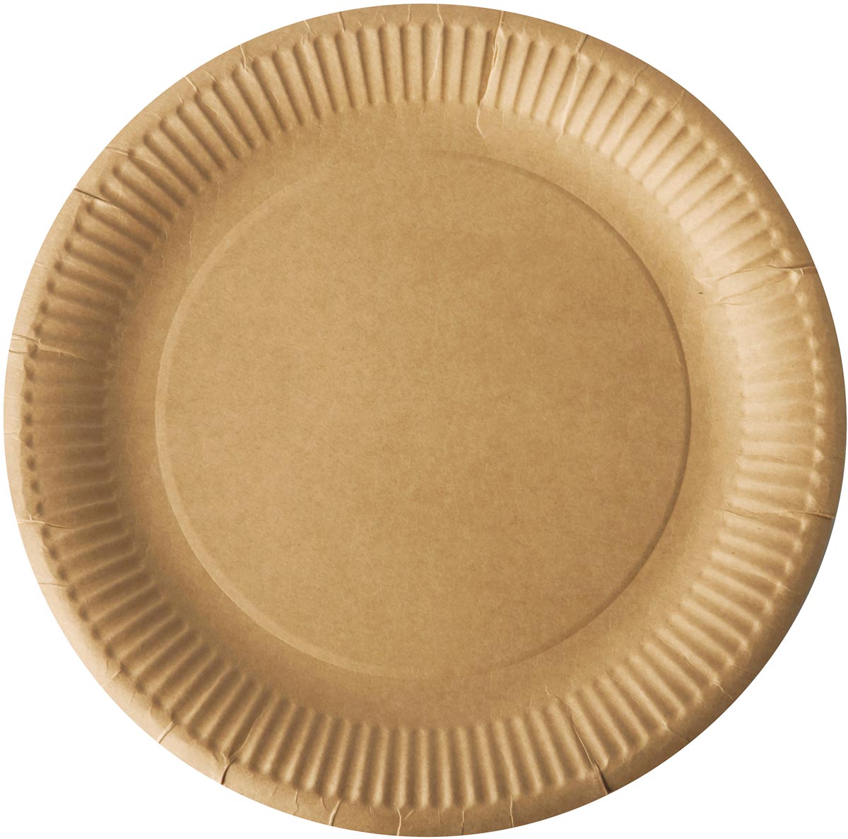 Conpax - Plate pure, round, brown, diameter 23 cm, made of cardboard, pack of 20 pieces