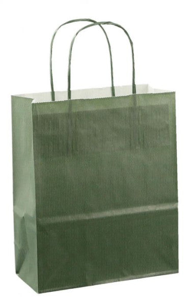 Paper drawstring bag 18x08x22cm 50pcs dark green