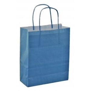 Papieren koordtas 18x08x22cm 50st licht blauw