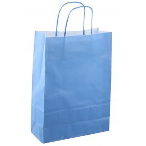 Paper drawstring bag 22x10x31cm 50pcs light blue