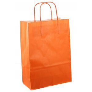 Papieren koordtas 22x10x31cm 50st oranje