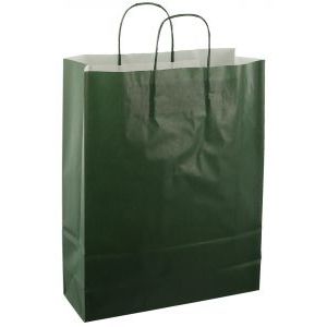 Buste in carta con cordoncino 32x12x41cm 50pz verde scuro