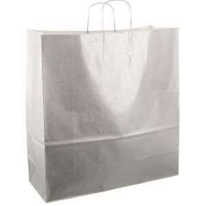 Bolsa de papel con cordón 45x17x47cm 50 uds plata