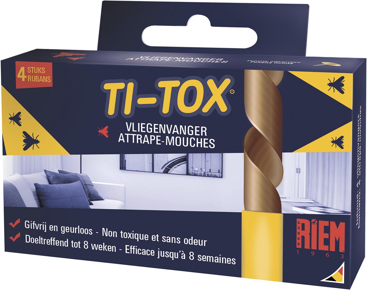 Sangle - Ruban adhésif anti-mouches Ti-Tox, 4 pièces