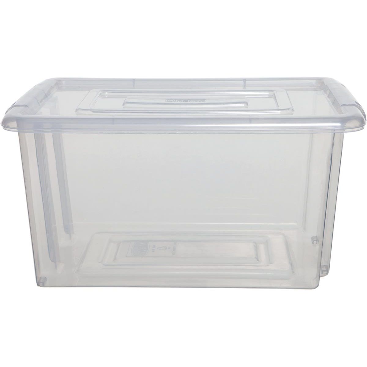Whitefurze - Stack Store Caja de almacenamiento mediana 32 litros sin tapa, transparente