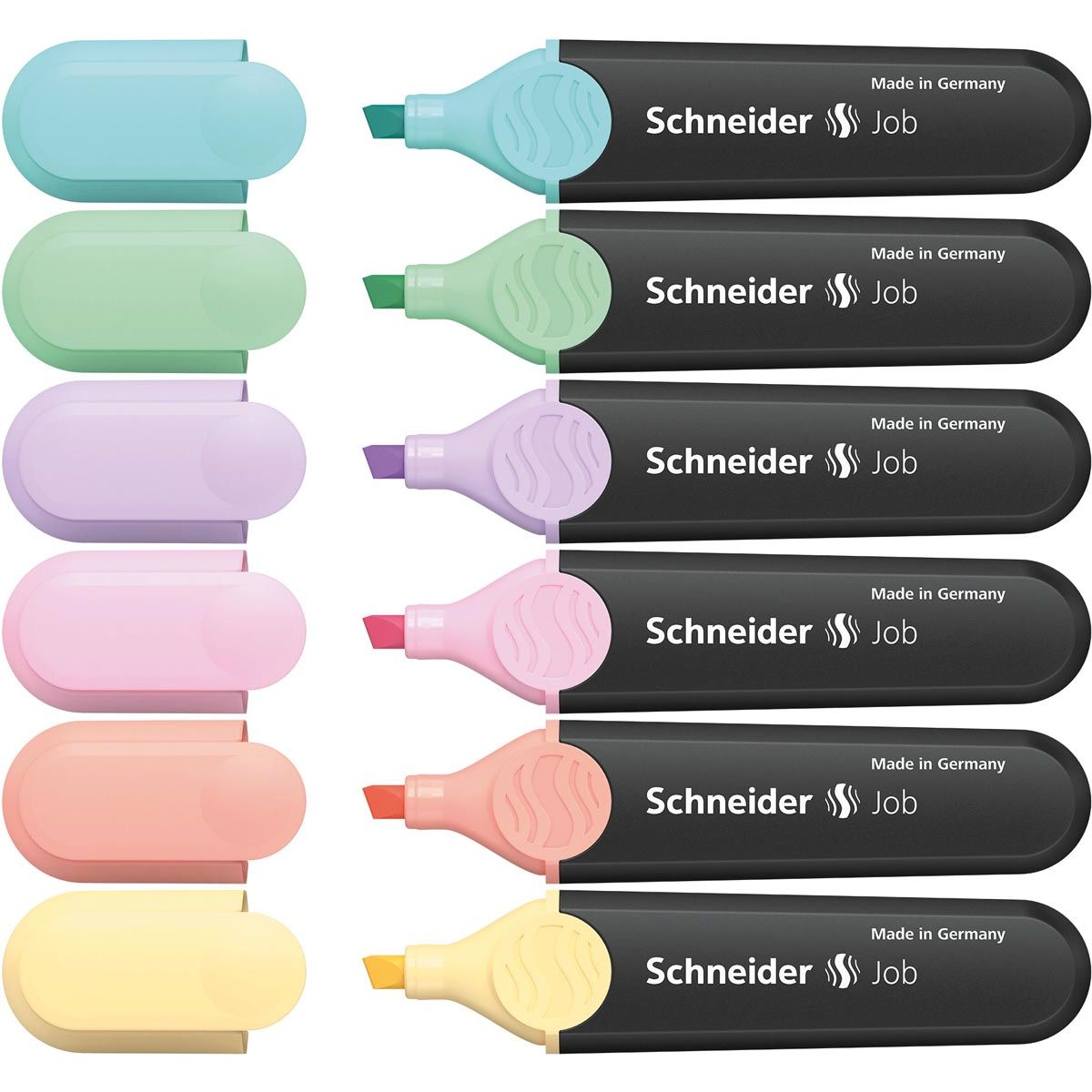 Schneider - Surligneur Job 150, caisse de 6 couleurs pastel assorties
